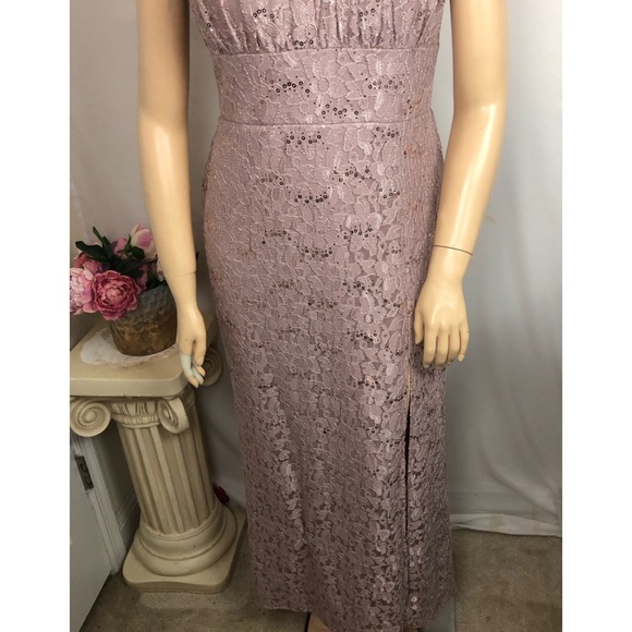 Oleg Cassini Lace Sequin Sleeveless Long Maxi Formal Evening Wedding Guest Dress - Picture 12 of 16